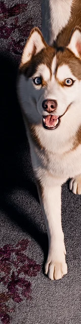 Free dog bookmark featuring a close-up husky face